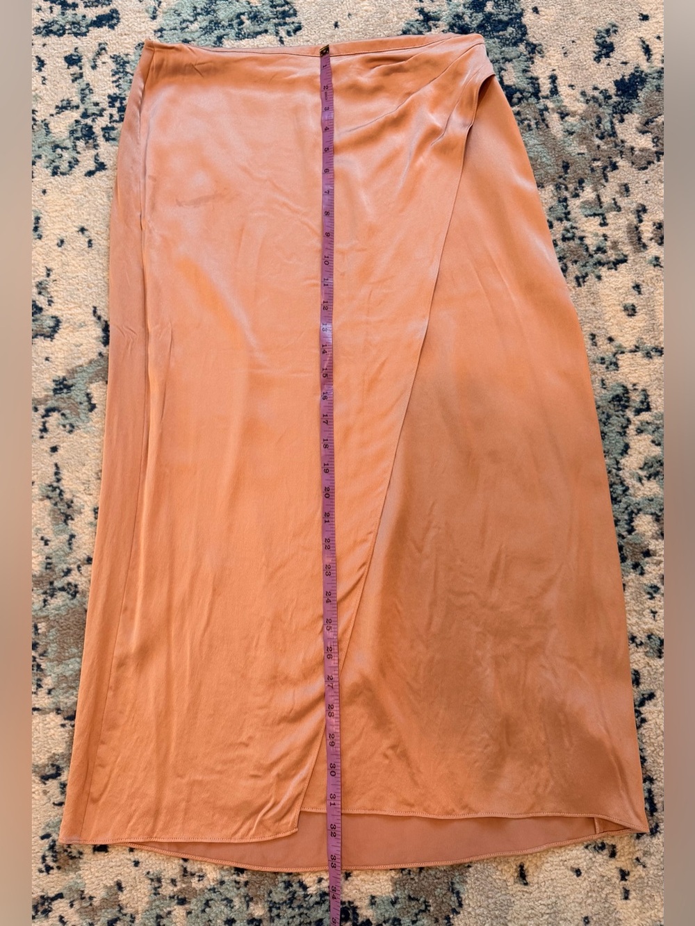 Vince Drape Panel Silk Satin Midi Skirt - Picture 4 of 6